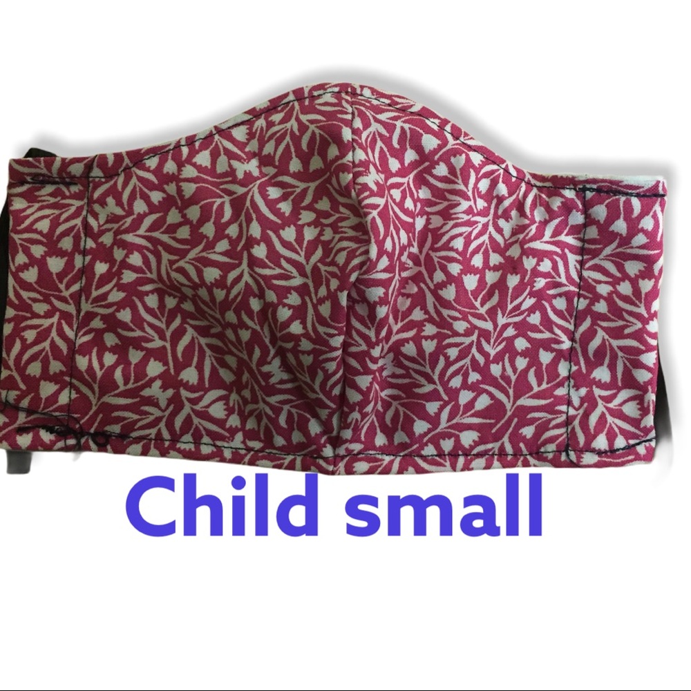 Pink leaf child small cotton mask